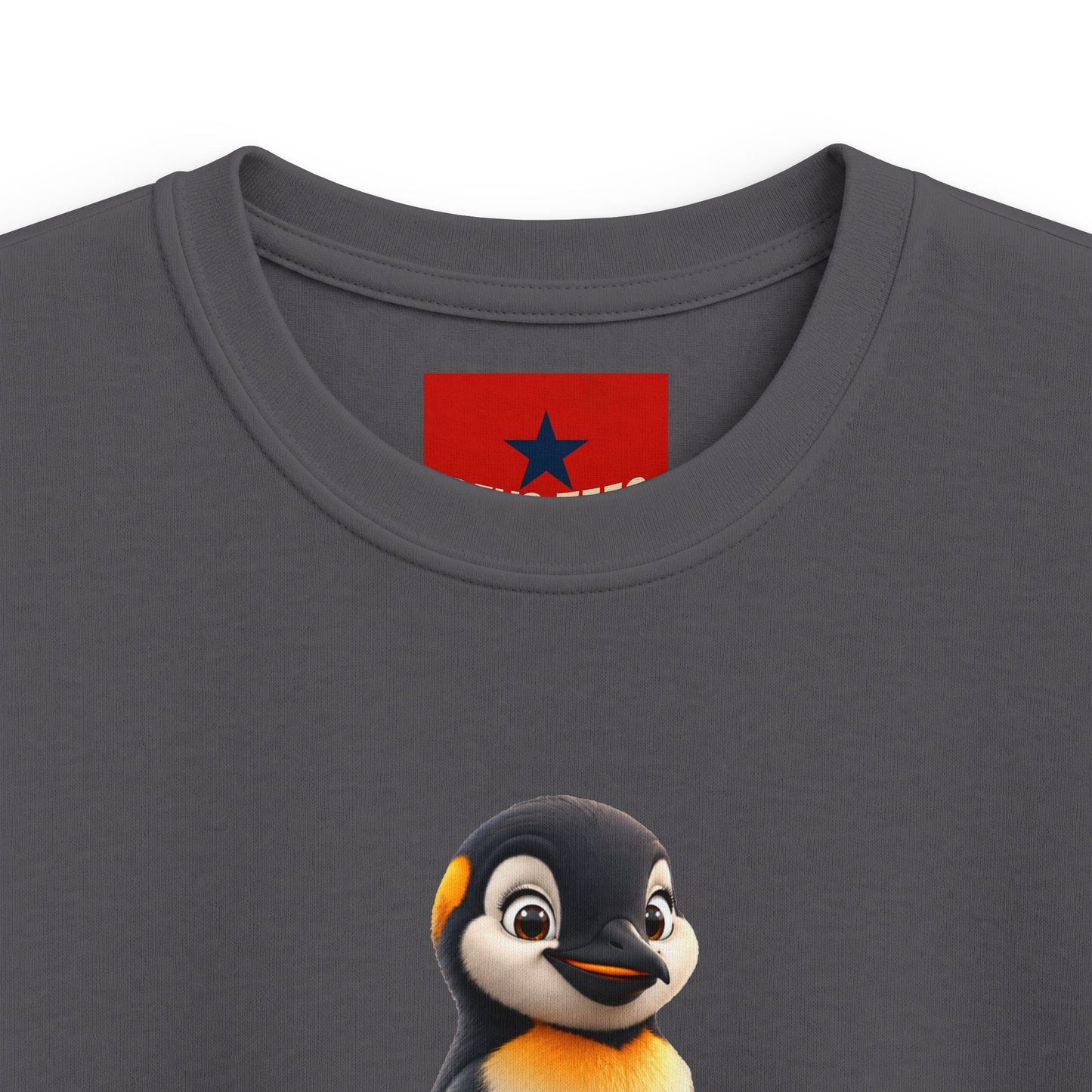 Kids Tee — Cute Pebble Penguin “REVOTEES” Colorful Logo