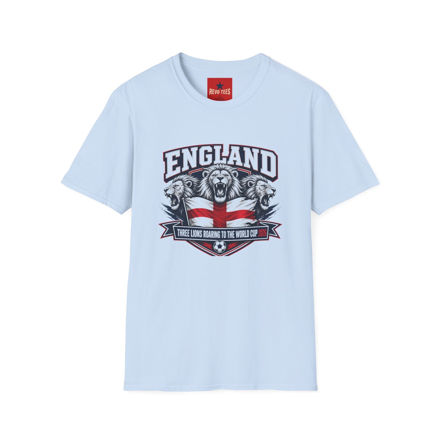 World Cup 2026 England Three Lions — Vintage Three Lions Flag Football Tee
