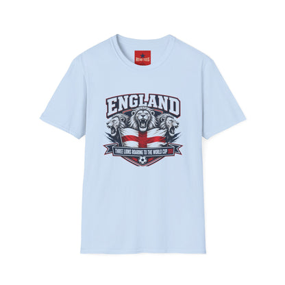 World Cup 2026 England Three Lions — Vintage Three Lions Flag Football Tee