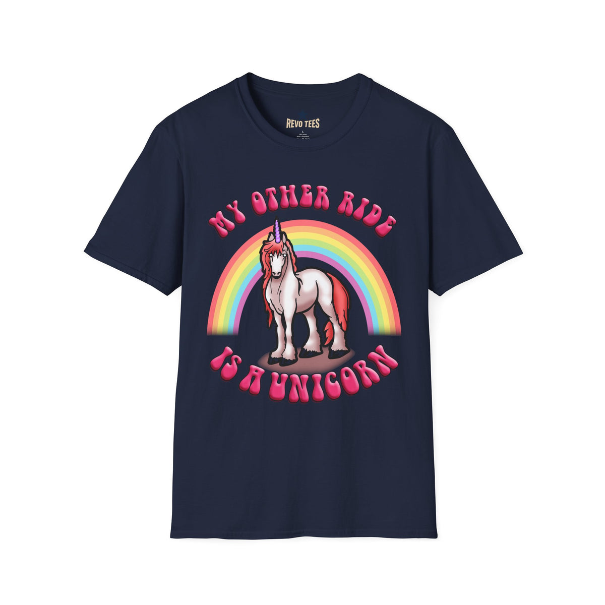 Revotees Unicorn Rainbow My Other Ride Is a Unicorn Retro Graphic T-Shirt - alternate view 10