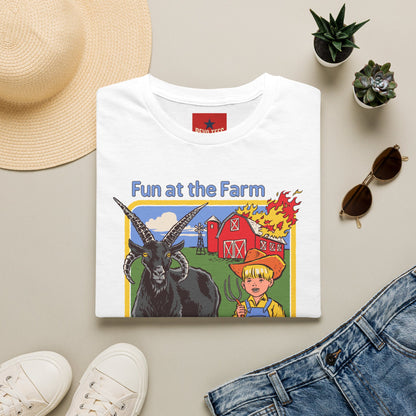 Fun at the Farm T-Shirt — Vintage Barn & Goat Graphic Tee