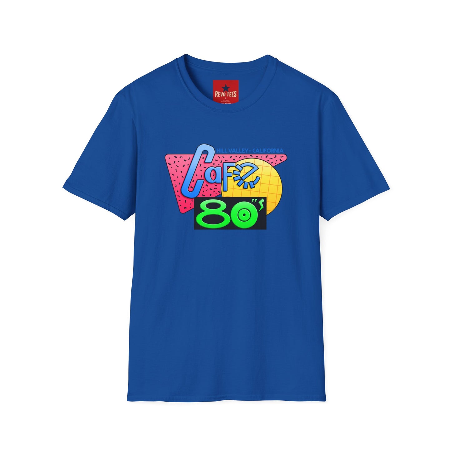 Retro 80s Cafe T-Shirt — Vintage Memphis-Style Neon Graphic Tee