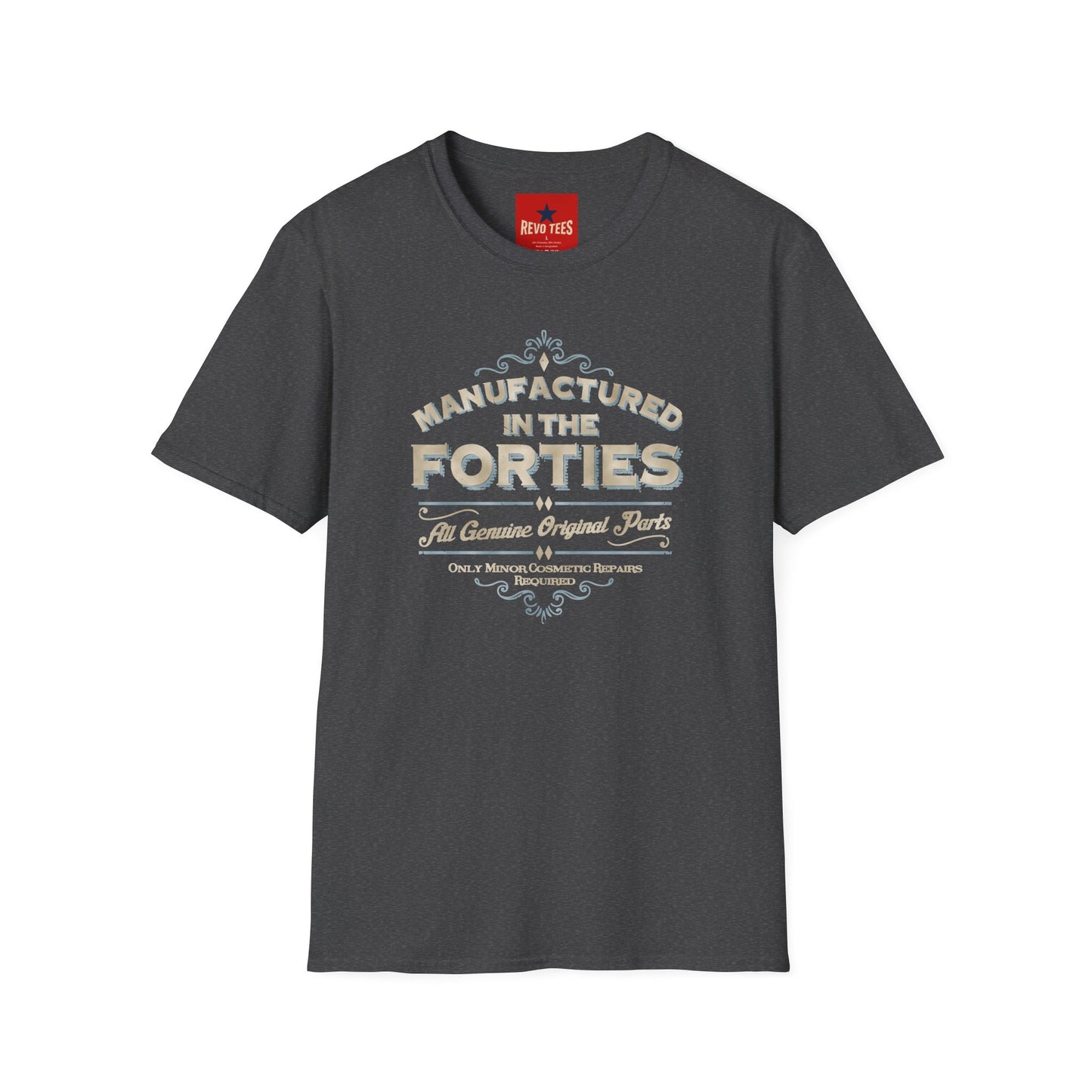 Manufactured in the Forties Vintage T-Shirt — 'Manufactured in the Forties' Retro Birthday Tee