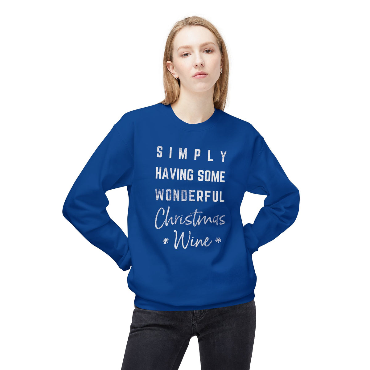 Christmas Wine Sweatshirt - "Simply Having Some Wonderful Christmas Wine" Holiday Crewneck