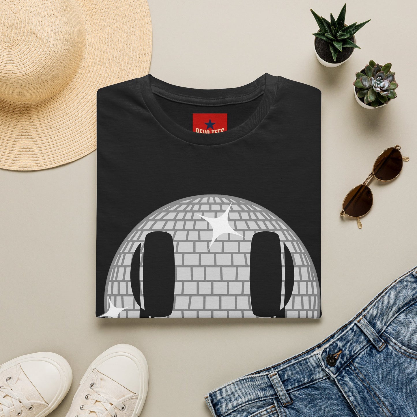 Smiling Disco Ball T-Shirt — Retro Dance Party Graphic Tee