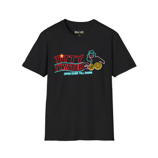 Revotees Titty Twister Neon Logo Open Dusk Till Dawn T-Shirt - alternate view 2