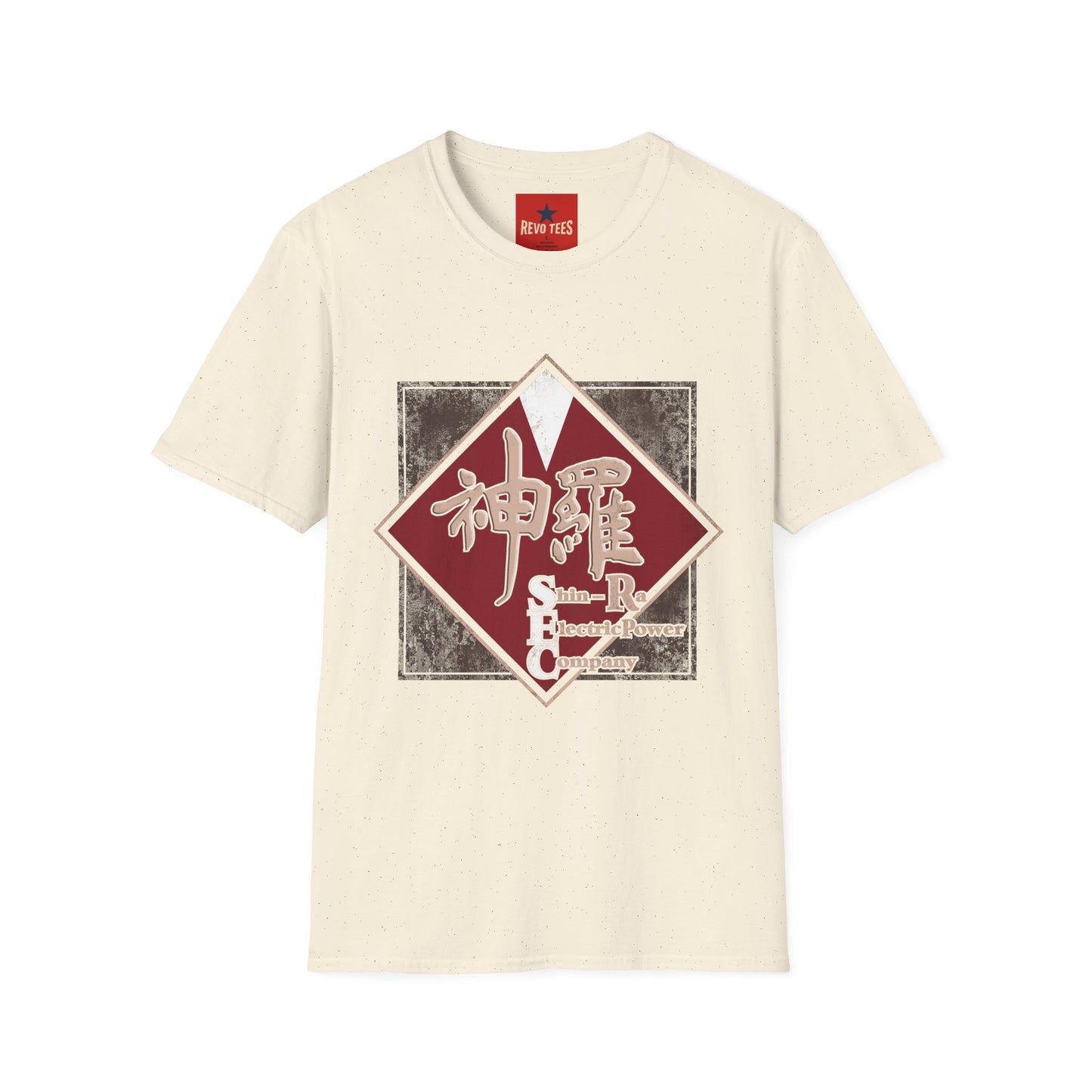 Japanese Kanji Graphic T-Shirt — Vintage Red Diamond "神羅" Streetwear