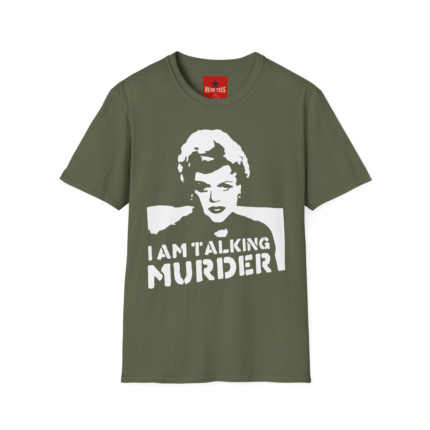 I Am Talking Murder Graphic T‑Shirt — Retro Noir Portrait Tee