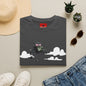 Banksy Helicopter Pilot Graphic T-Shirt — Vintage Chopper Clouds Design