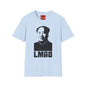 Graphic Tee with Bold Monochrome Portrait and "LMAO" Text