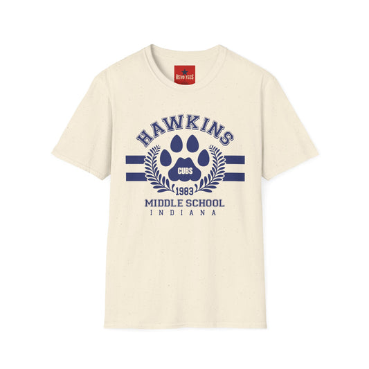 Revotees Hawkins Cubs Paw Graphic Vintage Middle School Spirit T-Shirt