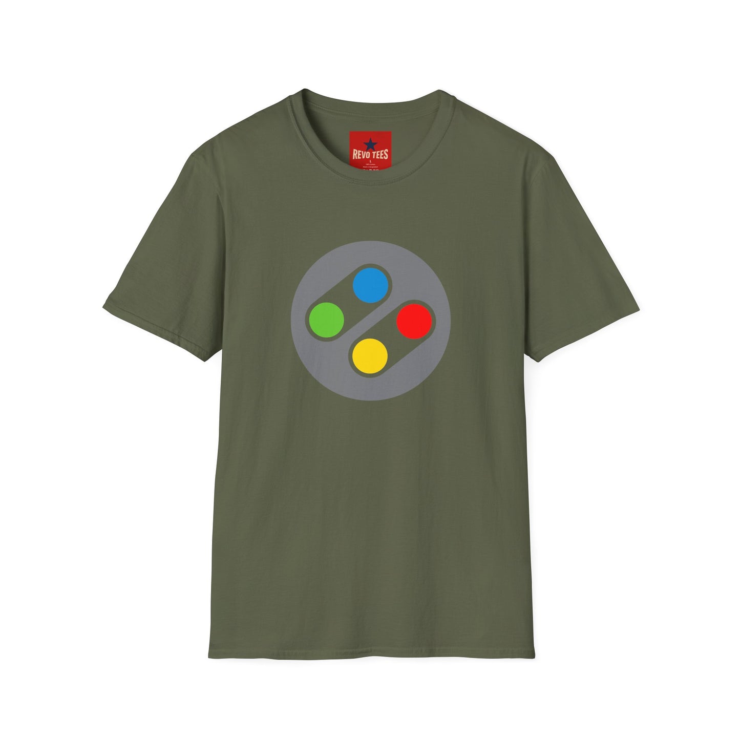 Retro Game Controller T‑Shirt — Colorful SNES Style Logo Tee