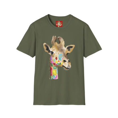 Giraffe Watercolor T‑Shirt — Colorful Painted Giraffe Tee