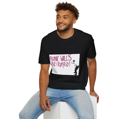 T-Shirt — “Blank Walls Are Criminal” Street Art Graphic Tee