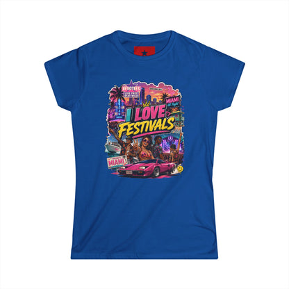 Festivals Collection: I LOVE FESTIVALS - Miami Style design round crew neck for Women