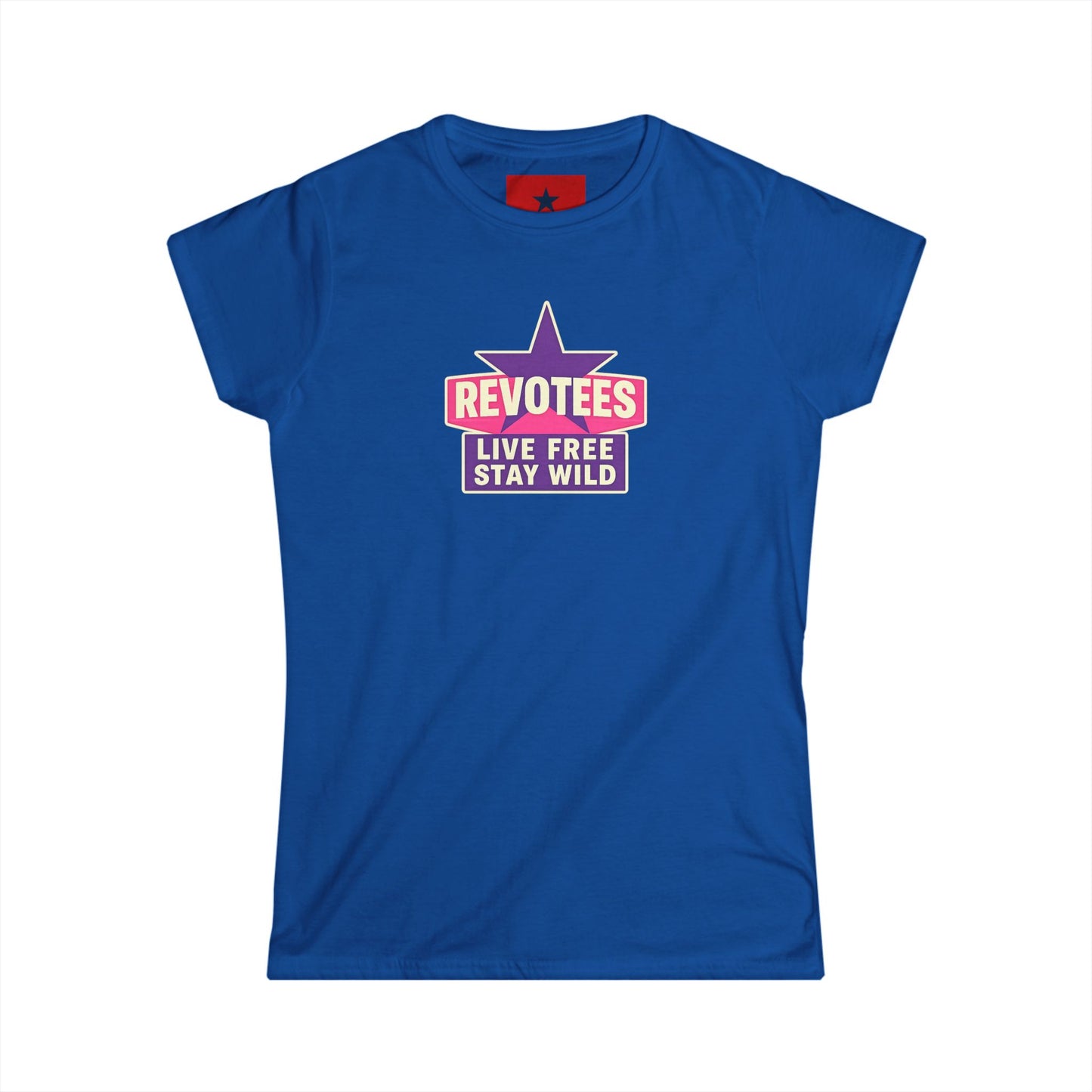 Revotees "Live Free Stay Wild" Women's Tee — Retro Star Graphic T-Shirt