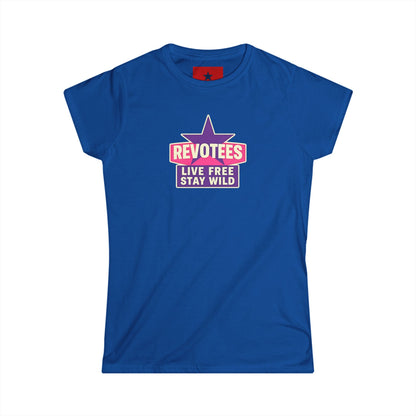 Revotees "Live Free Stay Wild" Women's Tee — Retro Star Graphic T-Shirt