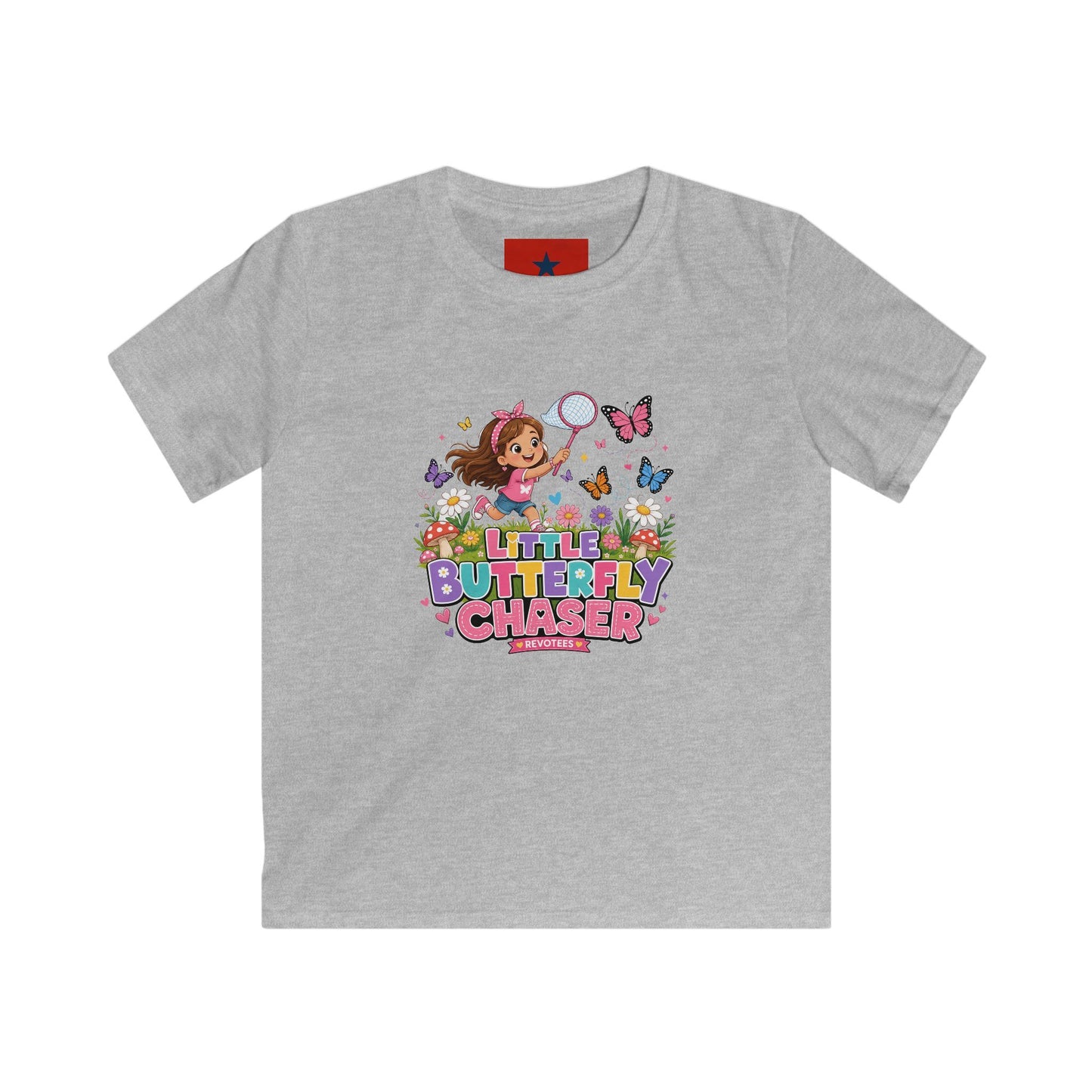 Kids Tee — "Little Butterfly Chaser" Cute Girl Butterfly Catcher Shirt