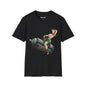 Revotees Banksy Pin Up Cowgirl Retro Pinup Girl Riding Soda Can Vintage T-Shirt - alternate view 2