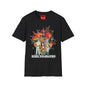 Cartoon Apocalypse T-Shirt — Retro Comic Crew with 'Built to Deliver' Design