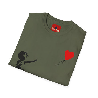 Banksy Balloon Girl T‑Shirt — Heart Balloon Street Art Graphic Tee