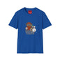 Cute Plush Creature T-Shirt — “Shoulder You Ever Need Us” Cartoon Group Tee