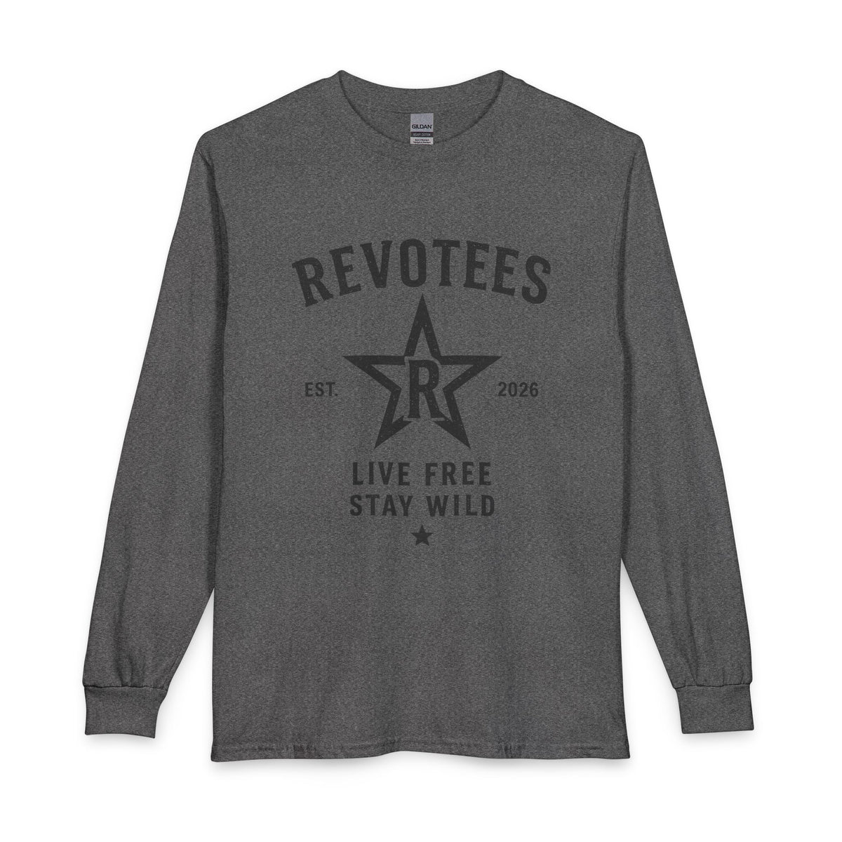 Revotees Star Long-Sleeve Live Free Stay Wild Casual Graphic Shirt T-Shirt - alternate view 4