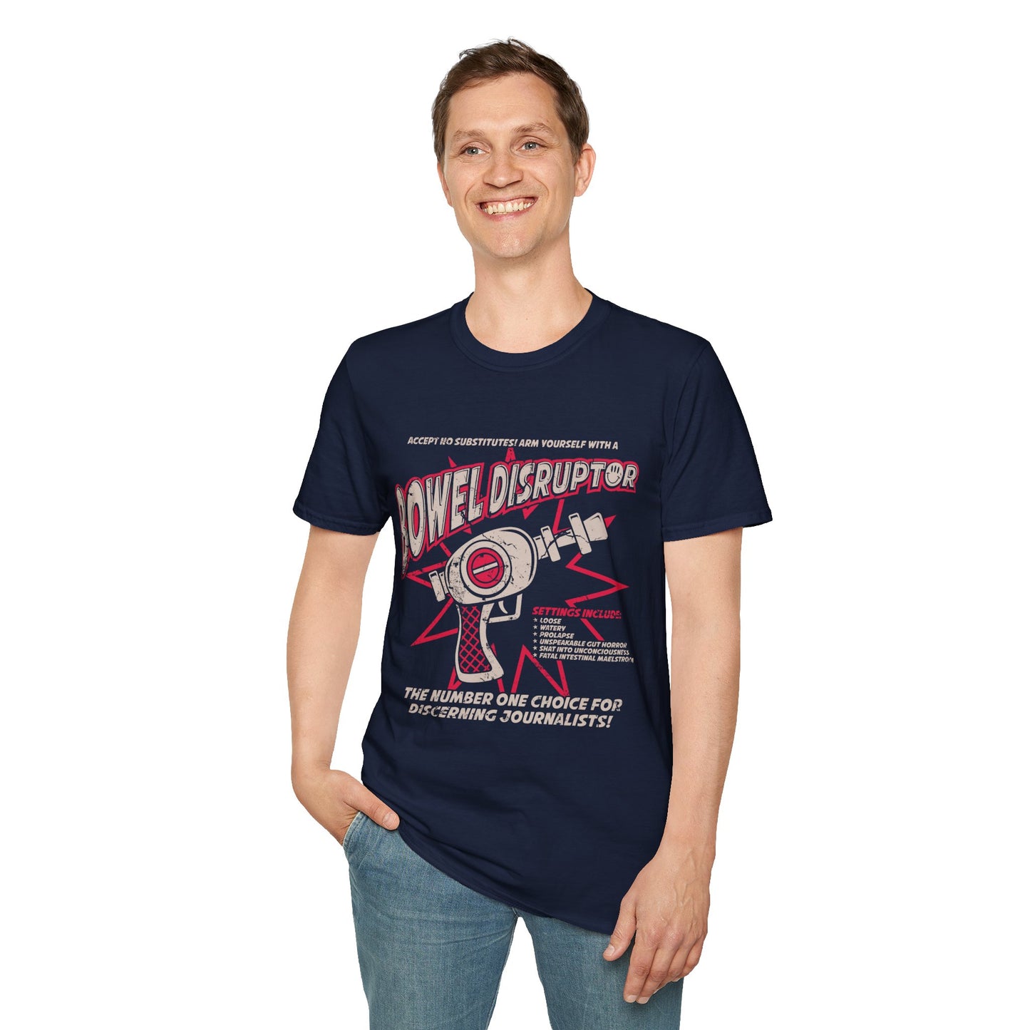 Bowel Disruptor T-Shirt — Funny Medical/Gut Health Graphic Tee for Nurses & Journalists