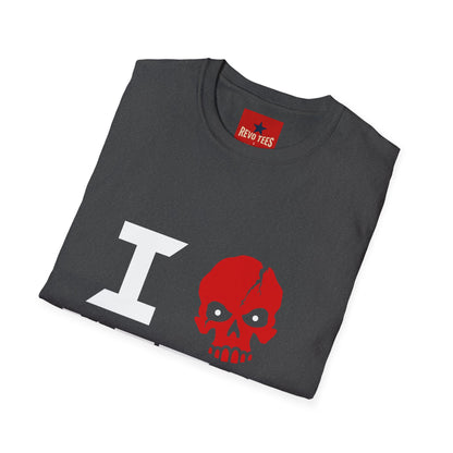 I Love Metal T-Shirt — Red Skull Heavy Metal Band Tee