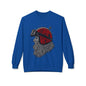 Santa the Bearded Rider  – Red Helmet Moto Crewneck Sweatshirt