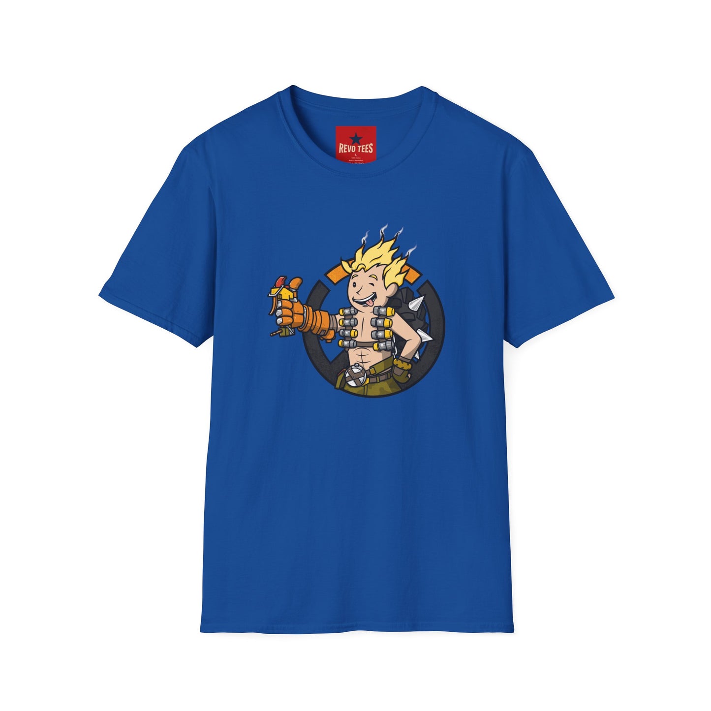 Junkrat-Inspired Gamer Tee — Cartoon Explosive Hero Graphic T-Shirt