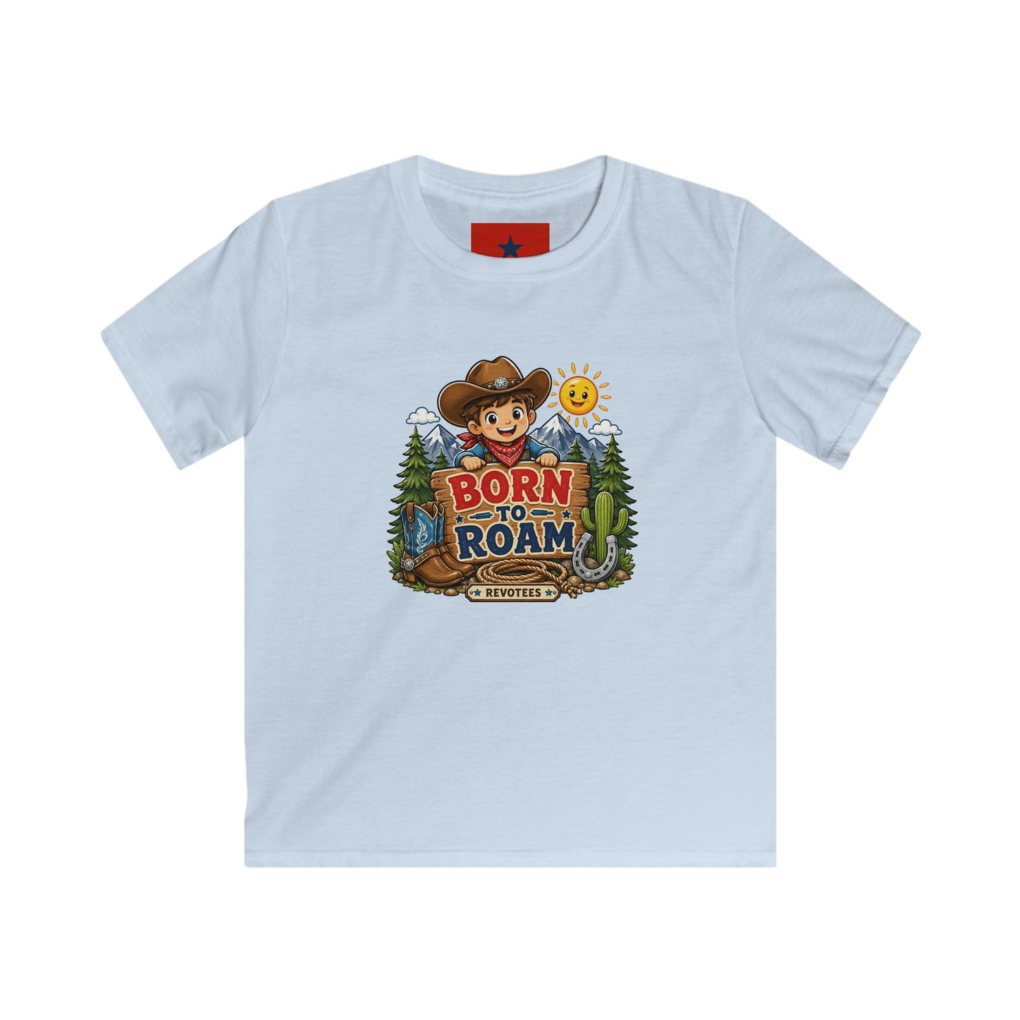 Kids T-Shirt – "Born to Roam" Cute Cowboy Adventure Tee for Little Explorers