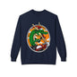 Dragon Santa Riding — Retro Green Dragon Surfing Crewneck Sweatshirt