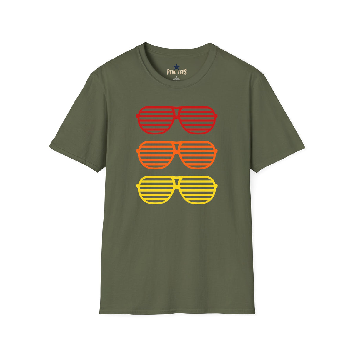 Revotees Retro Shutter Shades Gradient Graphic T-Shirt - alternate view 6