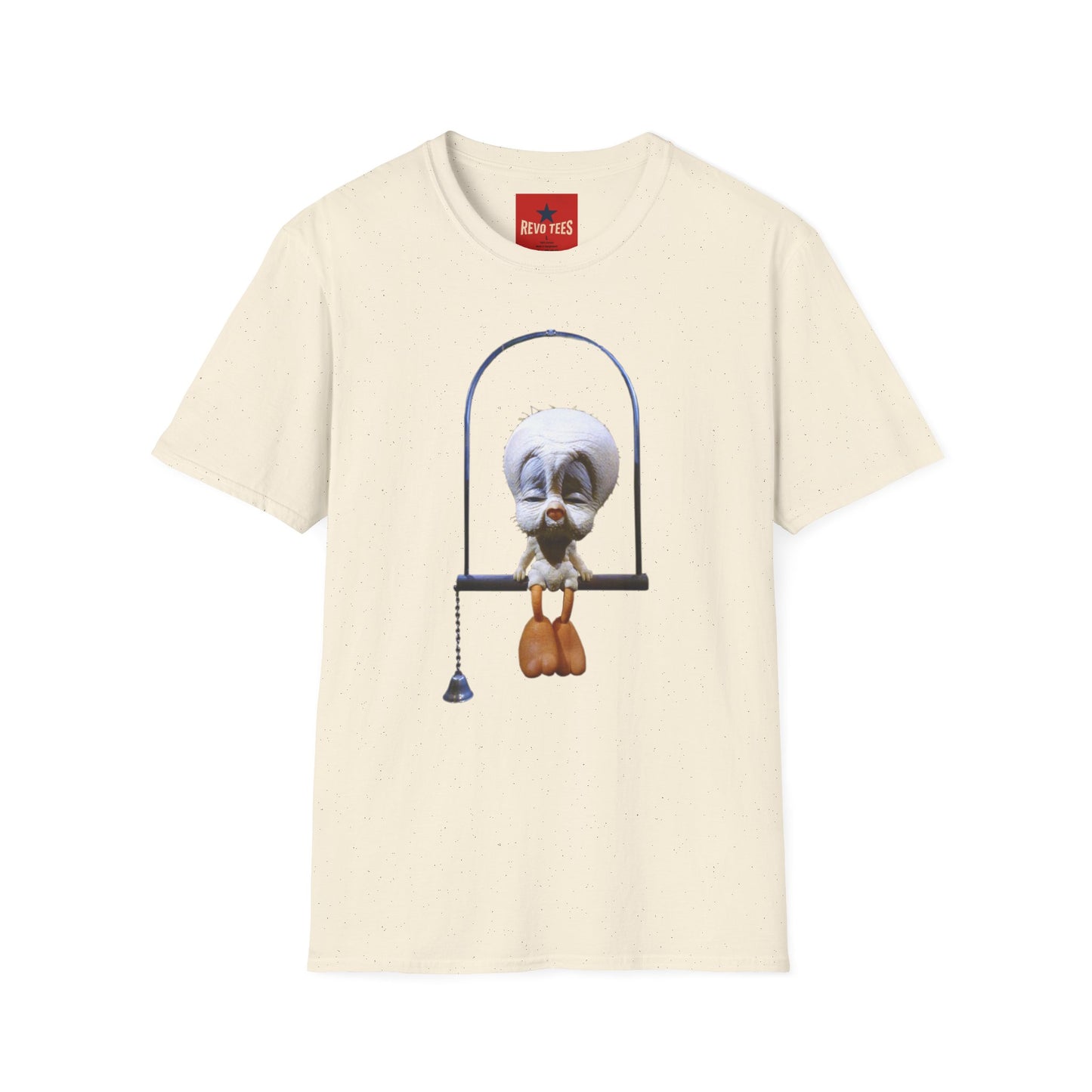 Banky Vintage Bird on Swing T-Shirt — Whimsical Retro Chick Graphic Tee