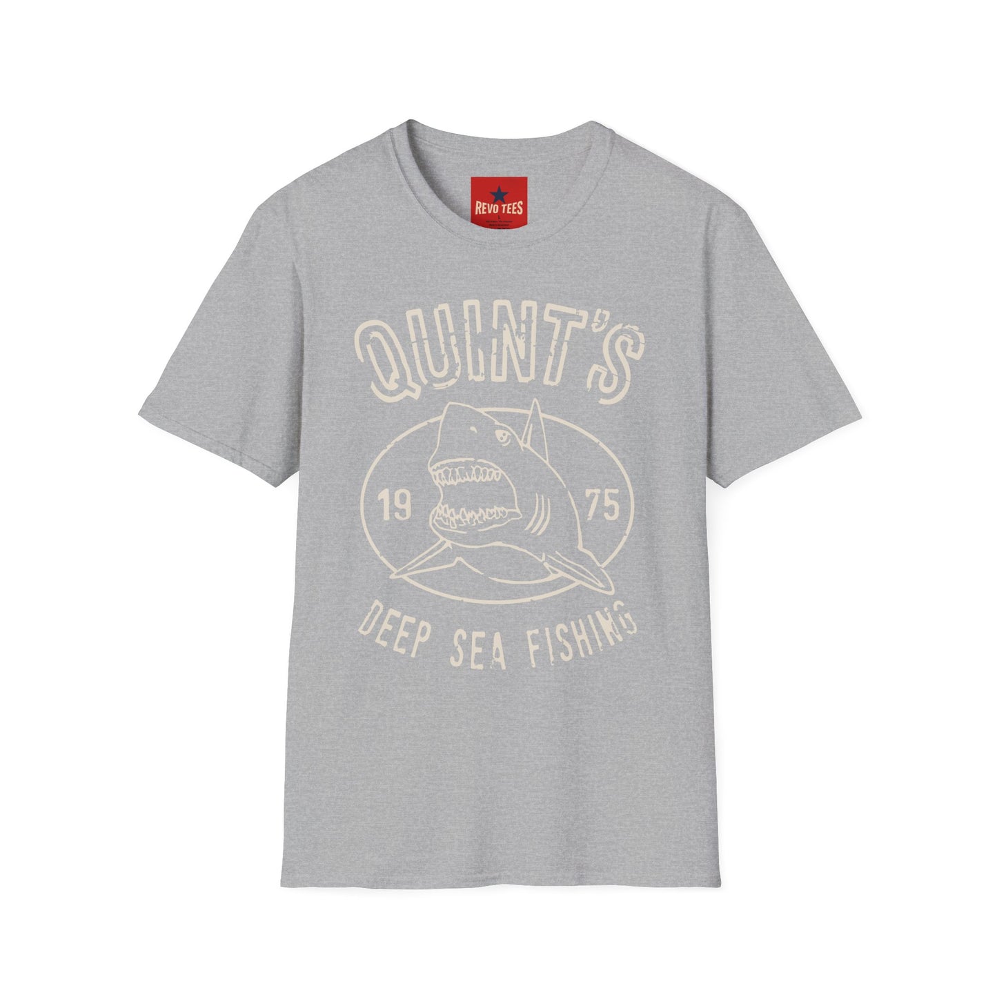 Quint's Deep Sea Fishing T-Shirt — Retro Shark Graphic Tee (1975)