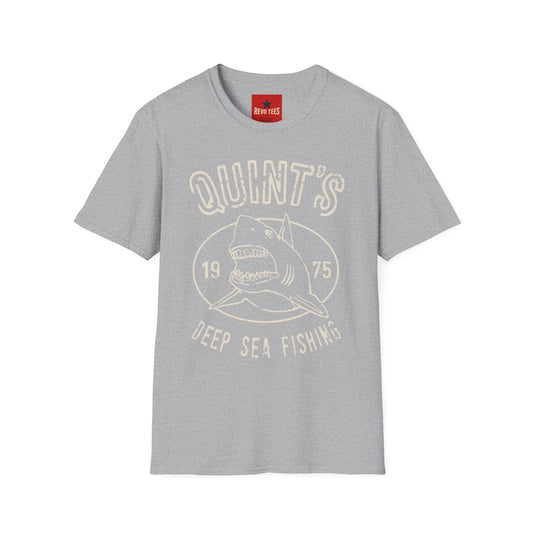 Quint's Deep Sea Fishing T-Shirt — Retro Shark Graphic Tee (1975)