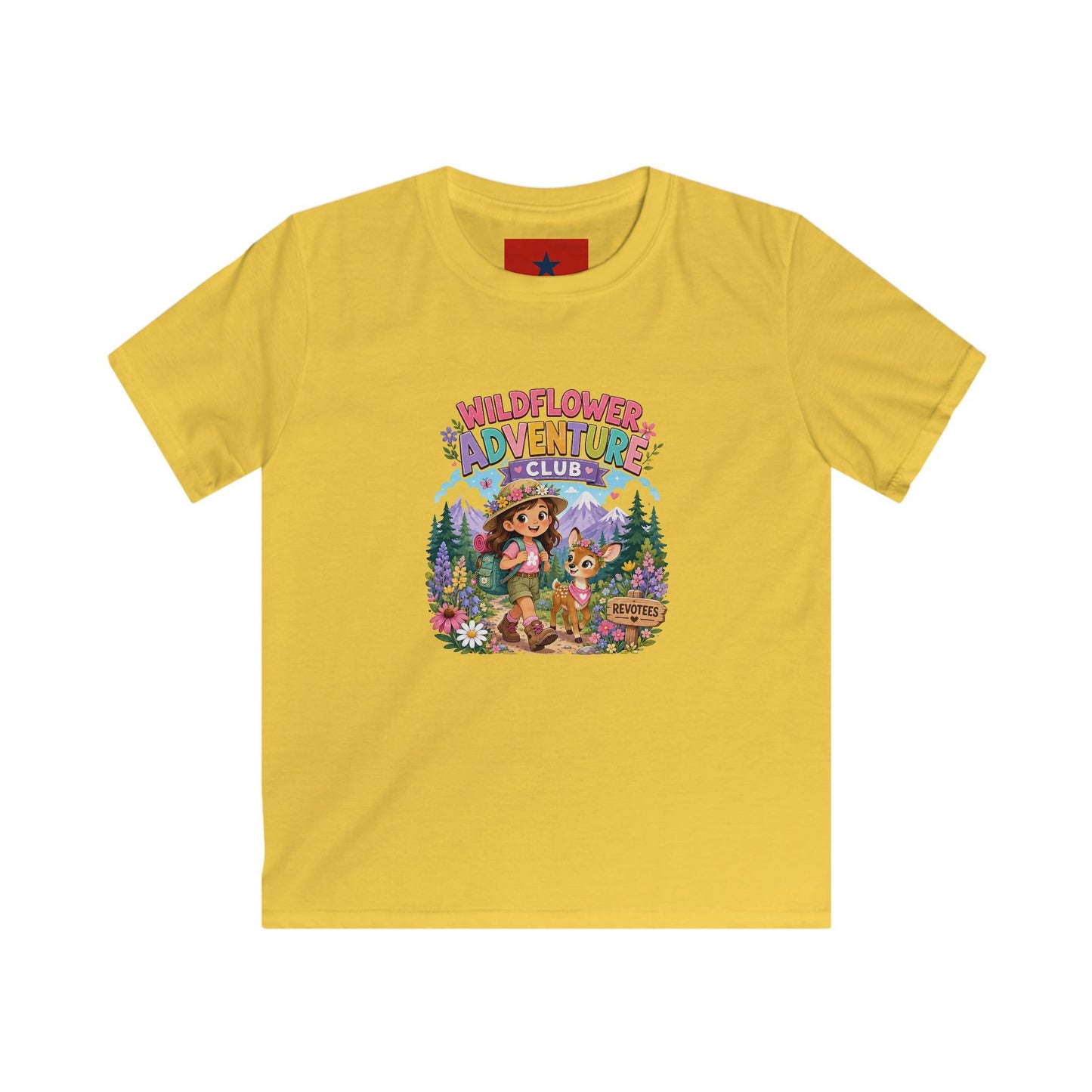 Kids Tee — "Wildflower Adventure Club" Cute Forest Animals Graphic