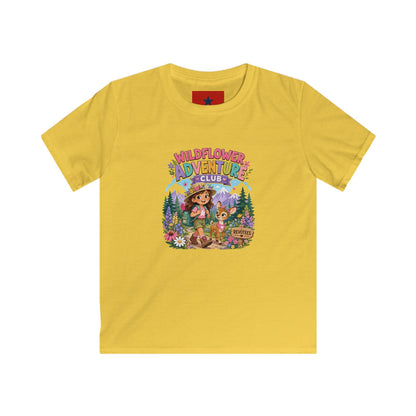 Kids Tee — "Wildflower Adventure Club" Cute Forest Animals Graphic