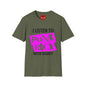 I Listen to Punk Rock With Daddy T-Shirt — Neon Pink Punk Rock Tee