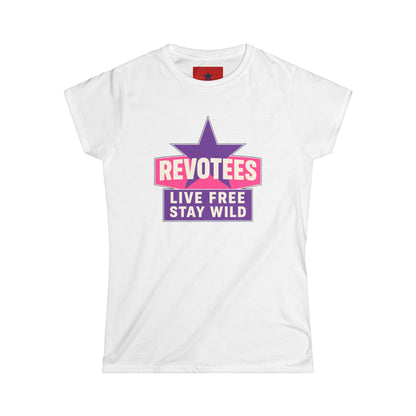Revotees Live Free Stay Wild Womens Retro Star Graphic T-Shirt - alternate view 3