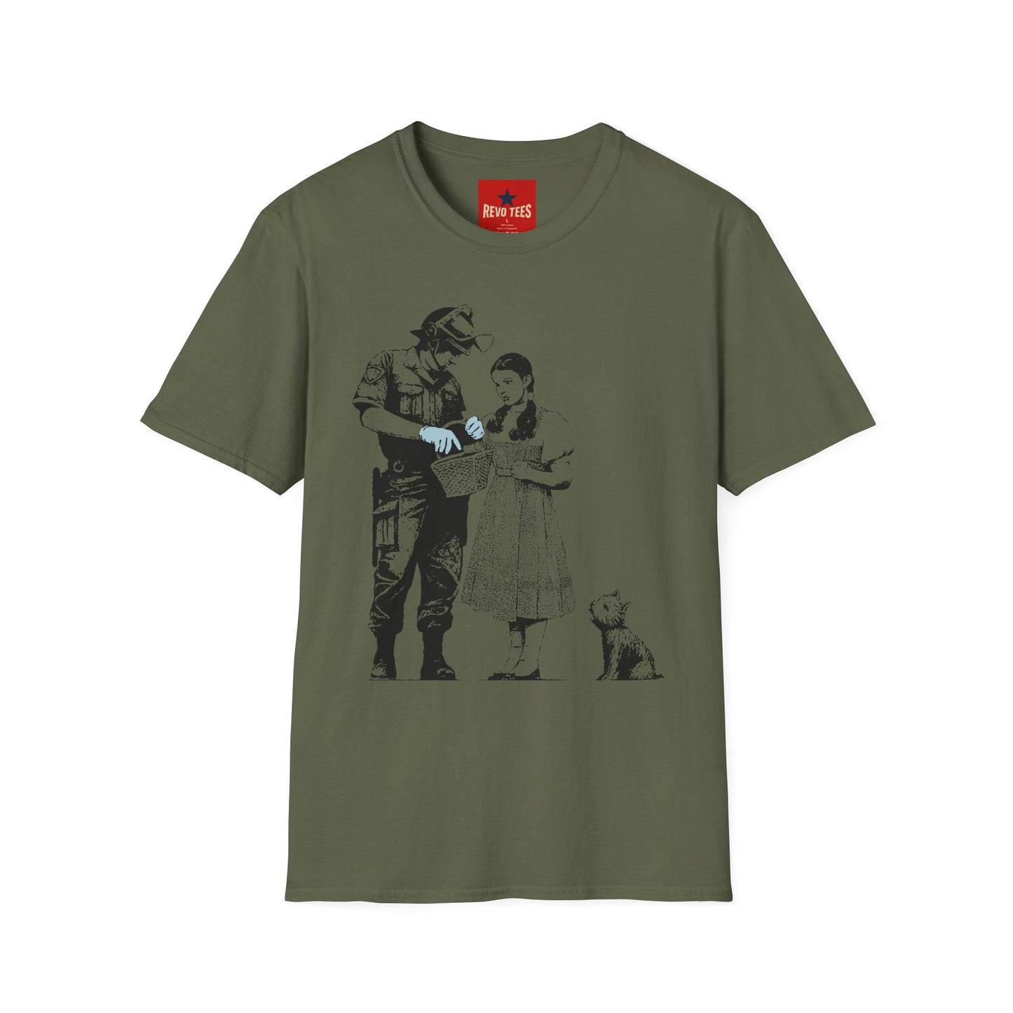 Banksy T-Shirt — Police Officer and Girl Stencil Art Tee (Banksy-Style)
