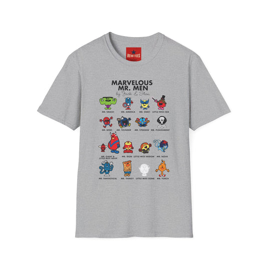 Marvelous Mr. Men Superhero T-Shirt — Funny Comic Character Tee