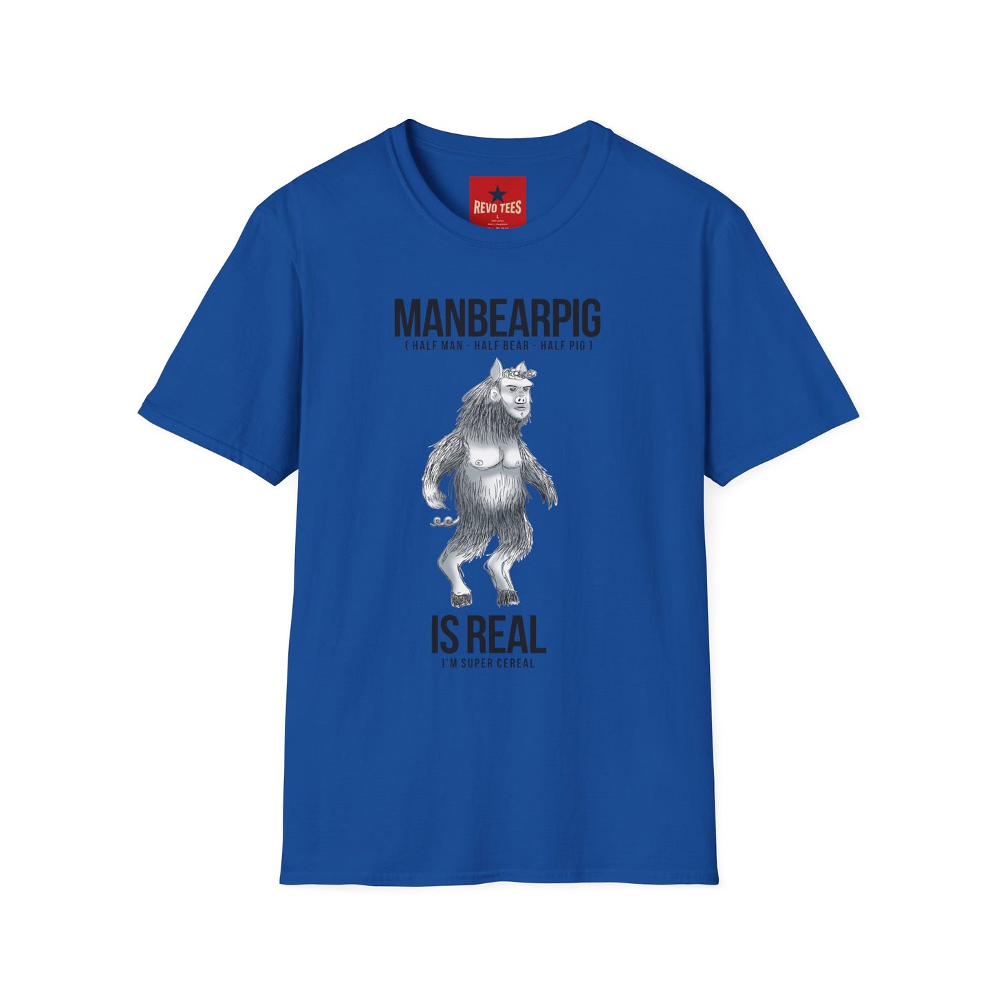 ManBearPig T-Shirt — "ManBearPig (Half Man · Half Bear · Half Pig)" Novelty Tee