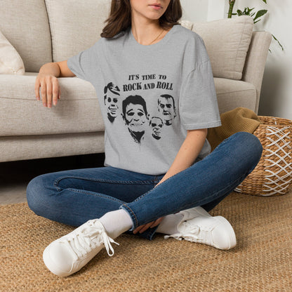 Rock and Roll Faces T-Shirt — "It's Time to Rock and Roll" Retro Band Tee