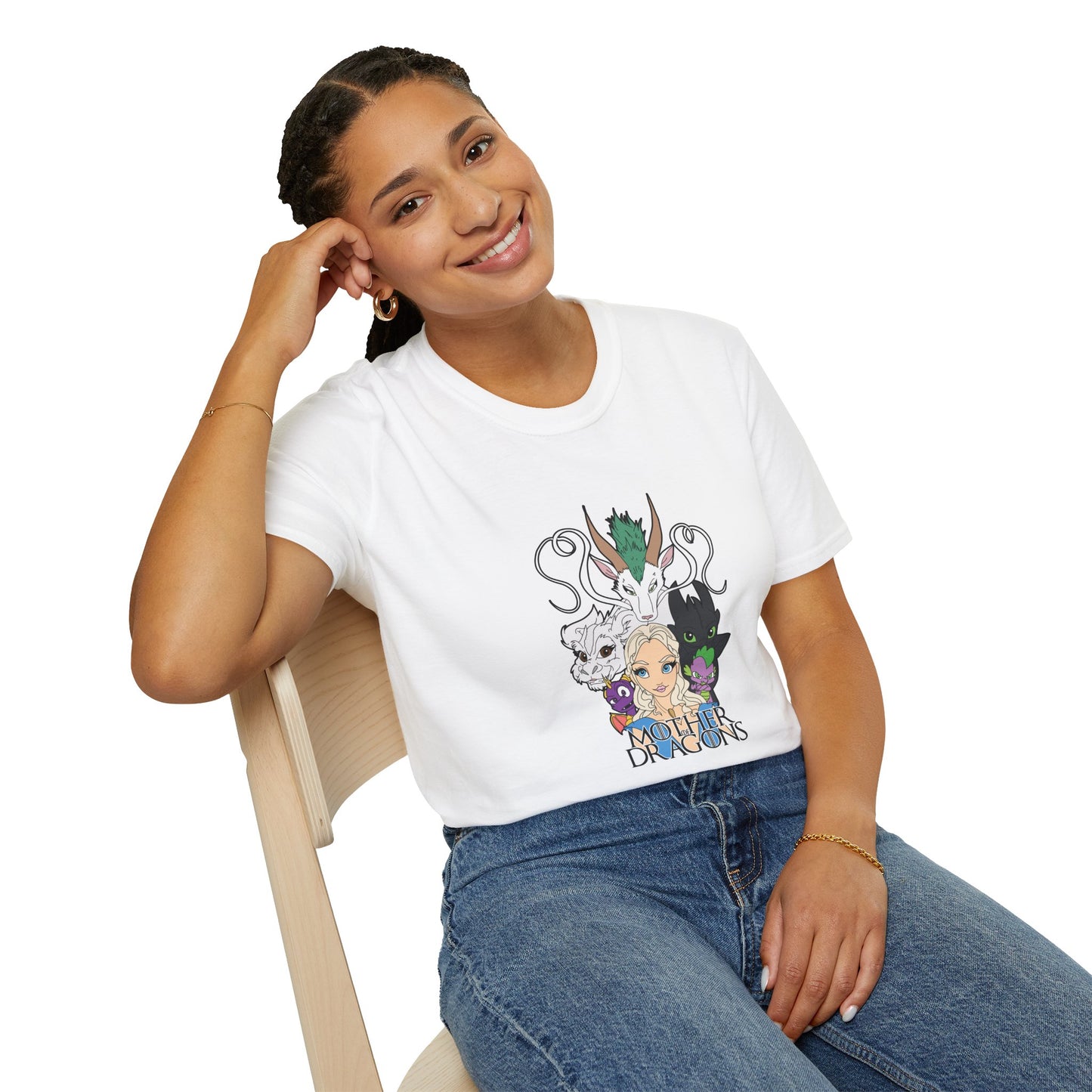 Fantasy Dragon & Beast Portrait T-Shirt — "Daughters of Dragons" Graphic Tee