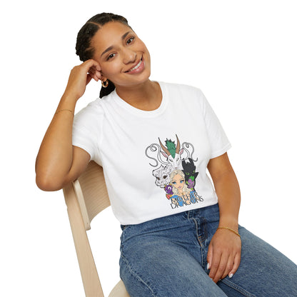 Fantasy Dragon & Beast Portrait T-Shirt — "Daughters of Dragons" Graphic Tee