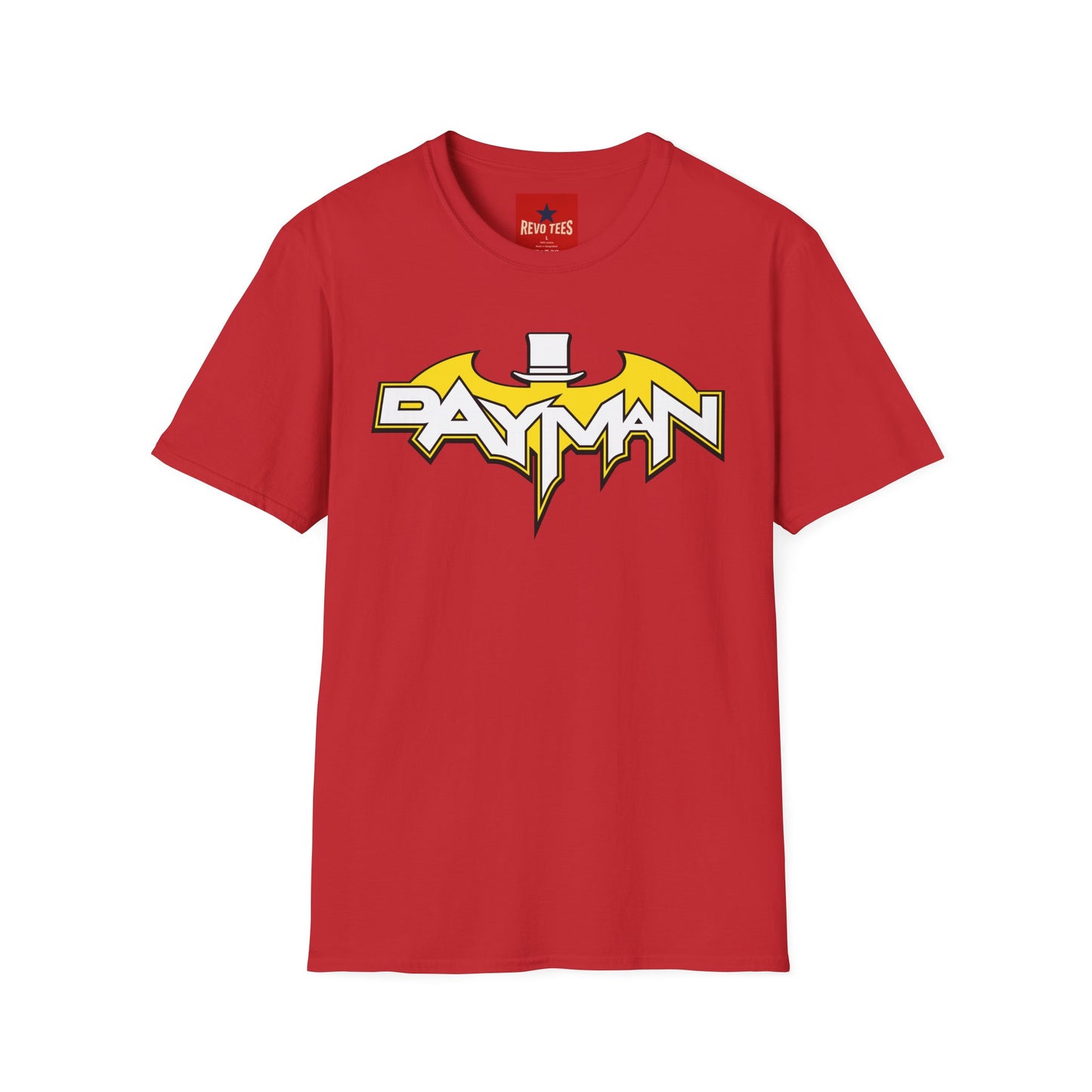 Bayman Logo T-Shirt — Retro Comic Bat Emblem Graphic Tee