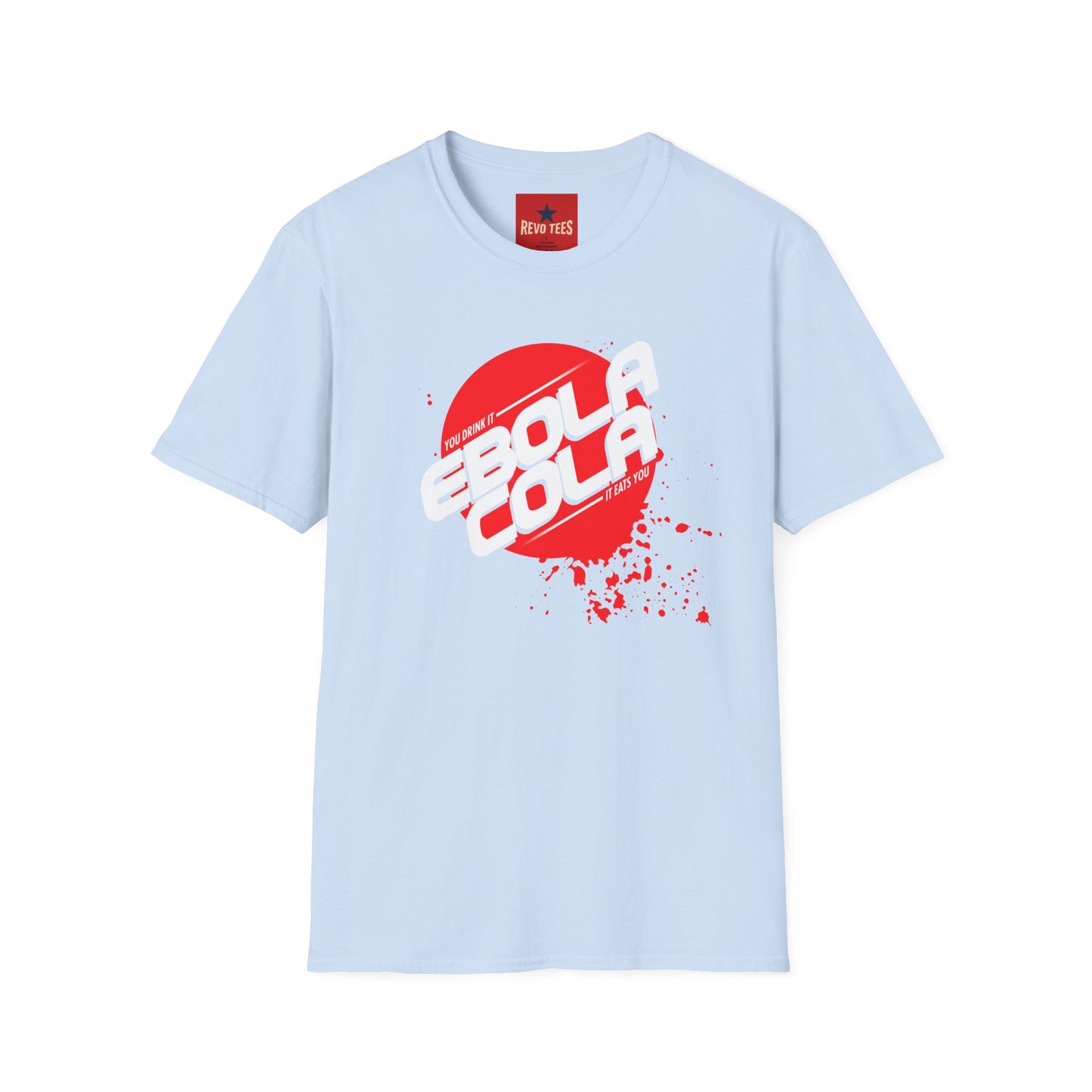 Ebola Cola Graphic T-Shirt – Retro Logo & Distressed Splash Design