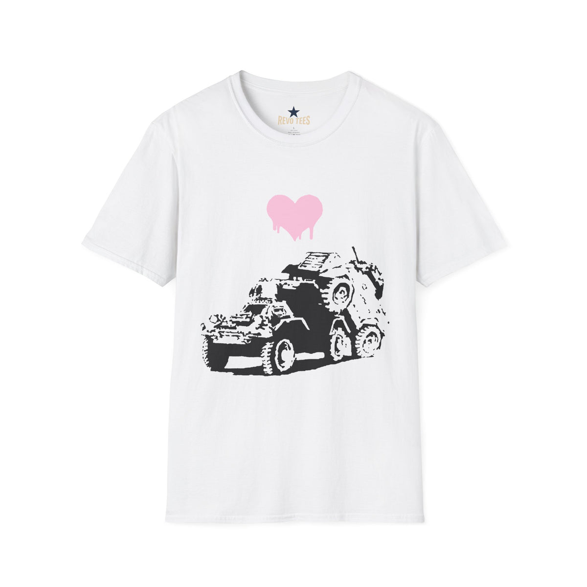 Revotees Banksy Pink Drip Heart with Tank Graffiti T-Shirt - alternate view 2